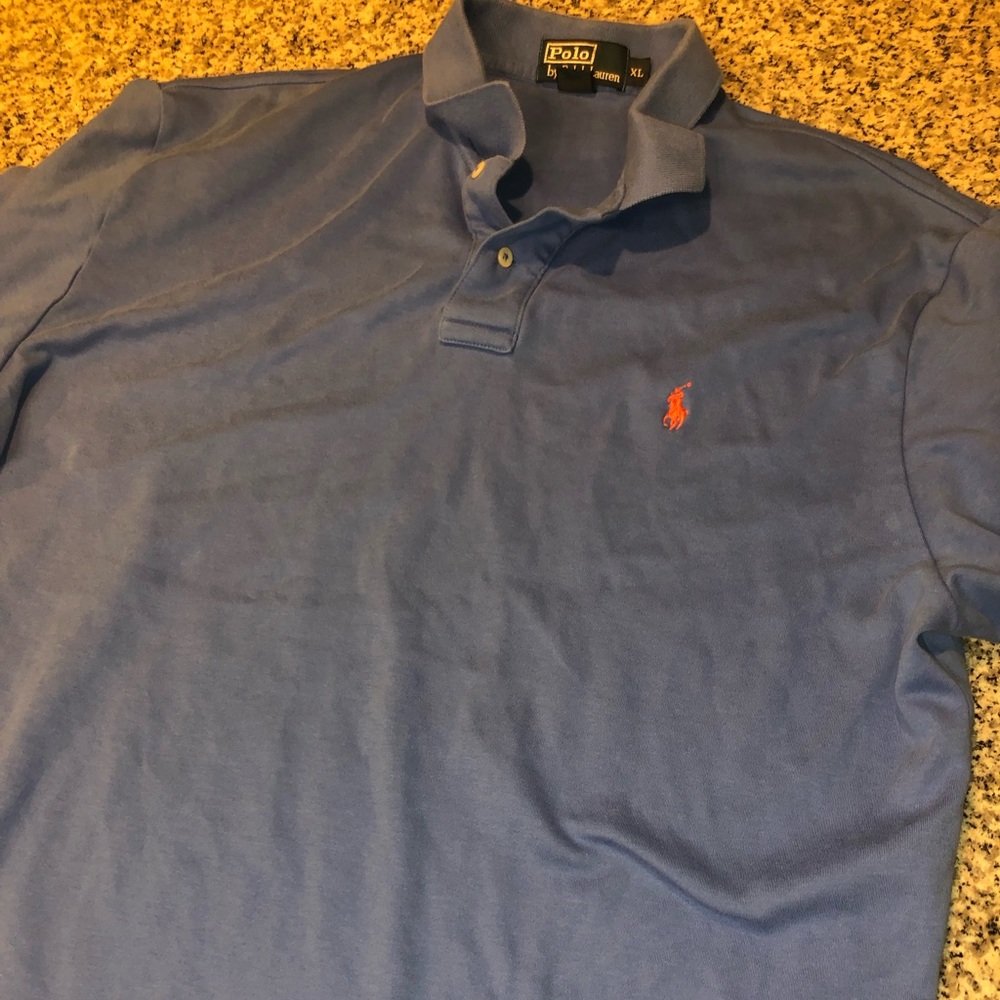 Blue polo shirt
